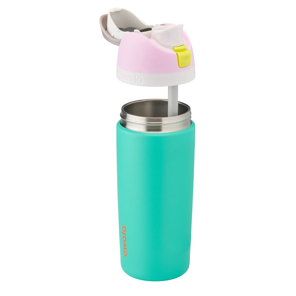 Green Make Waves! Owala Freesip® Stainless Steel Kid's 16 Oz Water Bottle Kids' | YXBUET-907