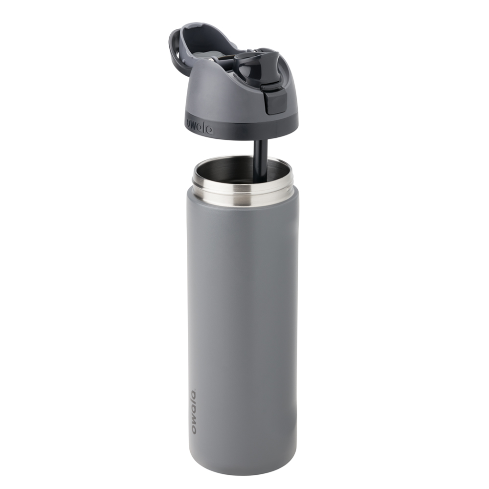 Grey Owala Freesip® Stainless Steel 24 Oz Water Bottle | OBAFHZ-706