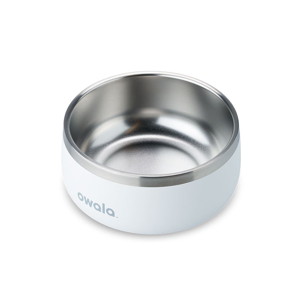 Grey Shy Marshmallow Owala Stainless Steel 3 Cups Pet Bowl | SIAUPZ-025