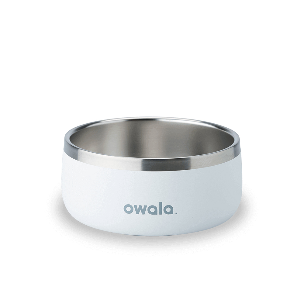 Grey Shy Marshmallow Owala Stainless Steel 3 Cups Pet Bowl | SIAUPZ-025