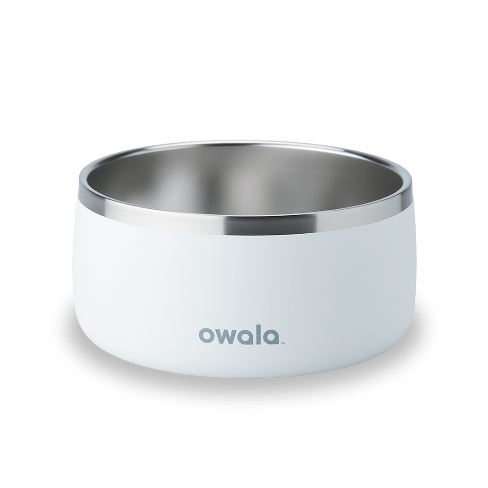 Grey Shy Marshmallow Owala Stainless Steel 6 Cups Pet Bowl | ZVLOFA-091